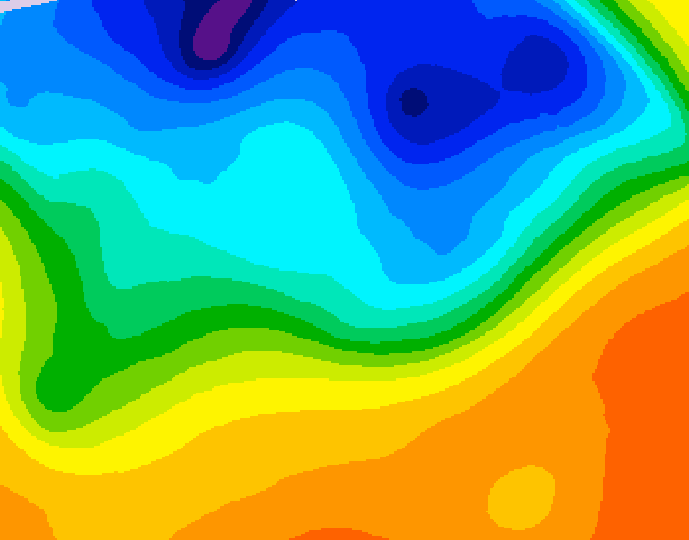 GDPS 500 millibar geopotential height 090 hour forecast chart for Canada based on 2026/10/16 0000Z data