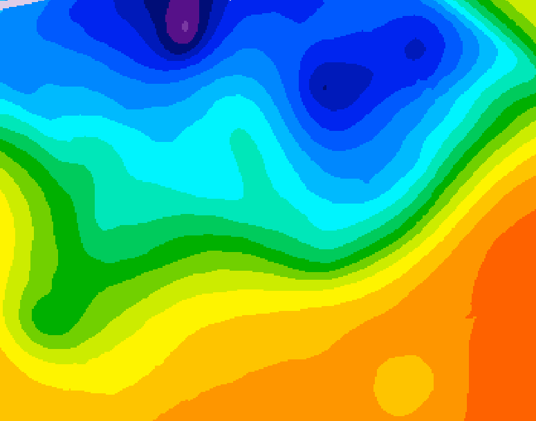 GDPS 500 millibar geopotential height 096 hour forecast chart for Canada based on 2026/10/16 0000Z data