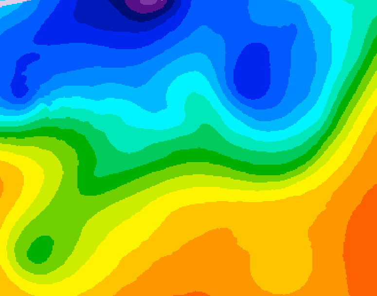 GDPS 500 millibar geopotential height 114 hour forecast chart for Canada based on 2026/10/16 0000Z data