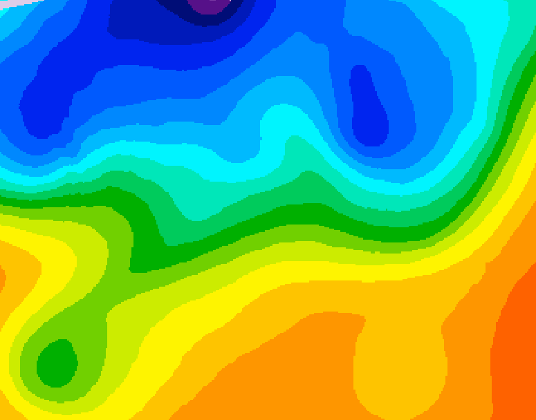 GDPS 500 millibar geopotential height 120 hour forecast chart for Canada based on 2026/10/16 0000Z data