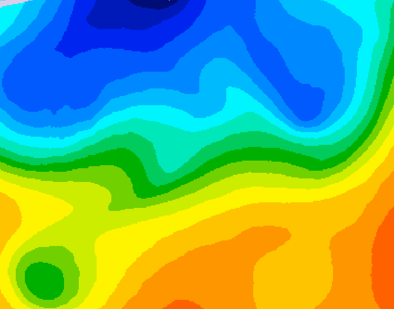 GDPS 500 millibar geopotential height 132 hour forecast chart for Canada based on 2026/10/16 0000Z data