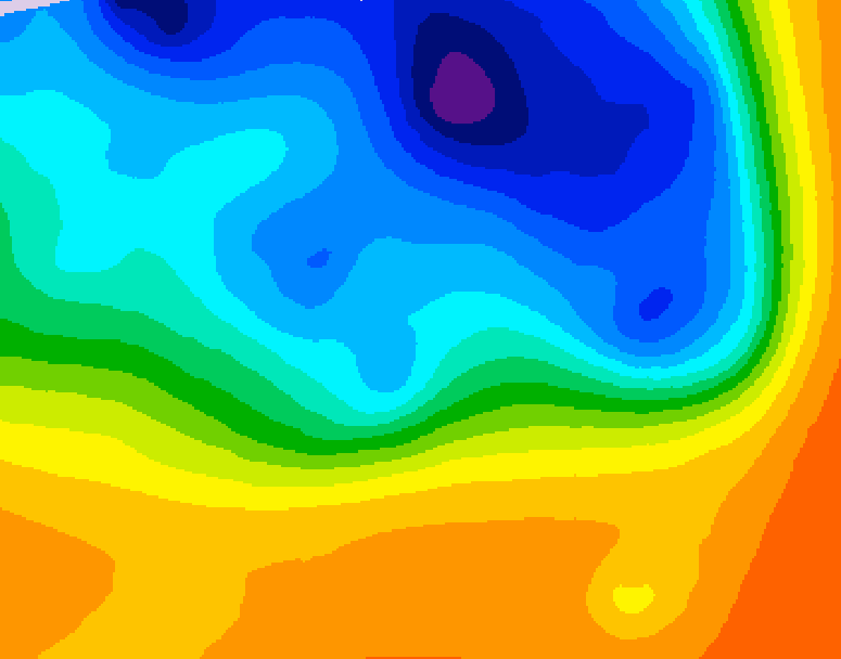 GDPS 500 millibar geopotential height 048 hour forecast chart for Canada based on 2026/10/16 1200Z data