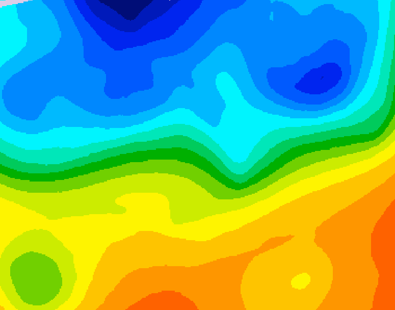 GDPS 500 millibar geopotential height 132 hour forecast chart for Canada based on 2026/10/16 1200Z data