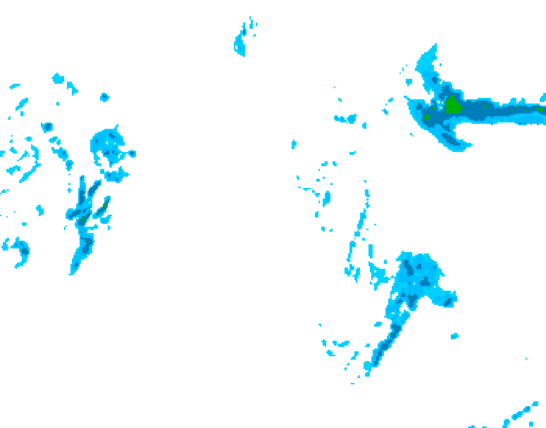 GDPS precipitation 018 hour forecast chart for Canada based on 2026/10/16 0000Z data