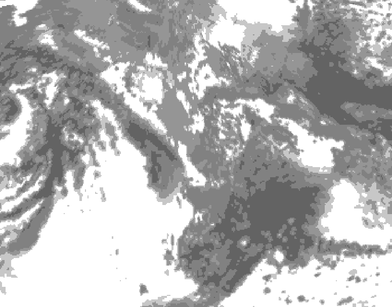 GDPS total cloud 012 hour forecast chart for Canada based on 2026/10/16 0000Z data