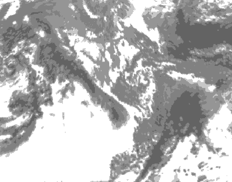 GDPS total cloud 024 hour forecast chart for Canada based on 2026/10/16 0000Z data
