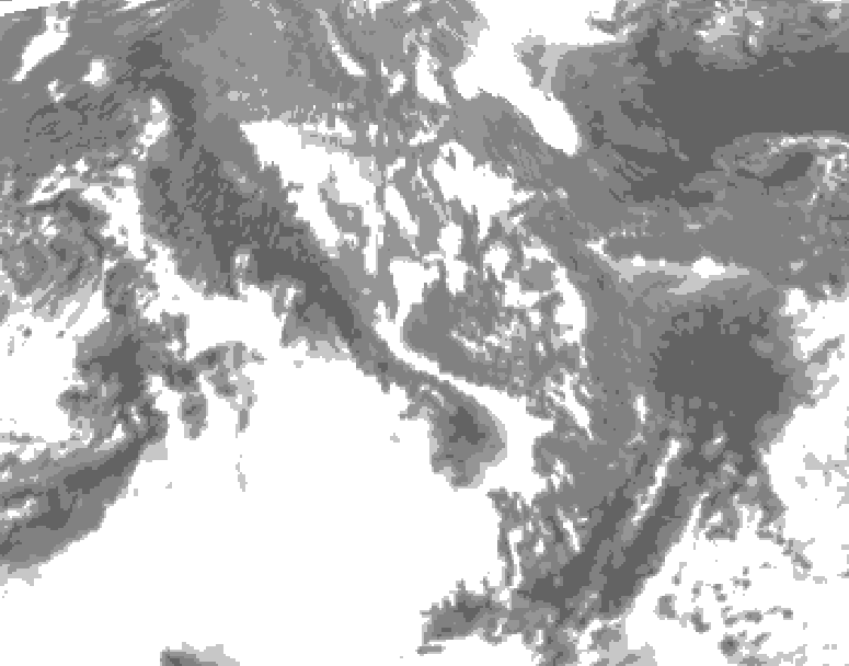 GDPS total cloud 030 hour forecast chart for Canada based on 2026/10/16 0000Z data
