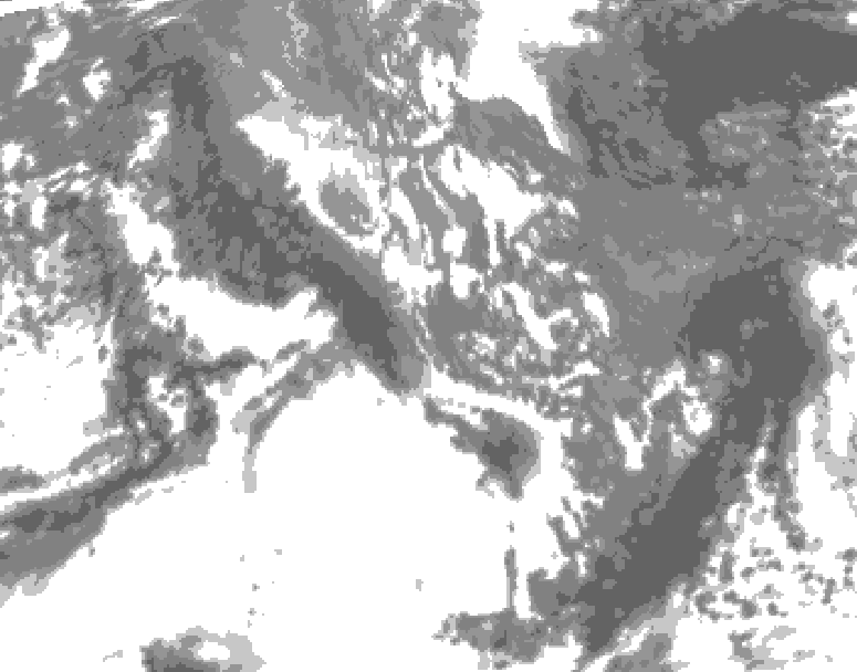 GDPS total cloud 036 hour forecast chart for Canada based on 2026/10/16 0000Z data
