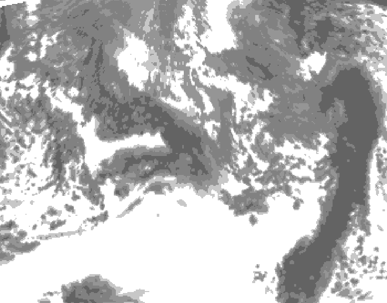 GDPS total cloud 048 hour forecast chart for Canada based on 2026/10/16 0000Z data
