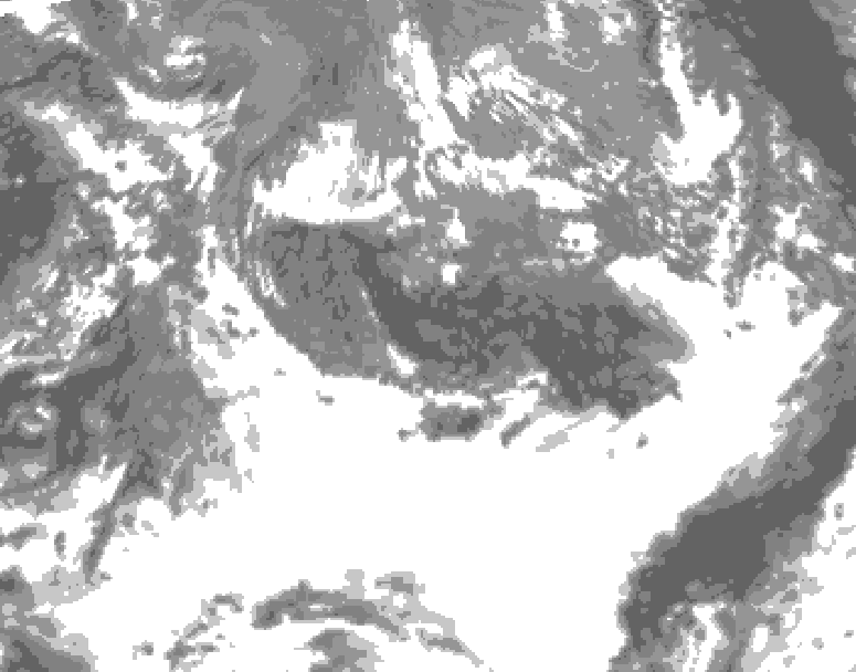 GDPS total cloud 078 hour forecast chart for Canada based on 2026/10/16 0000Z data