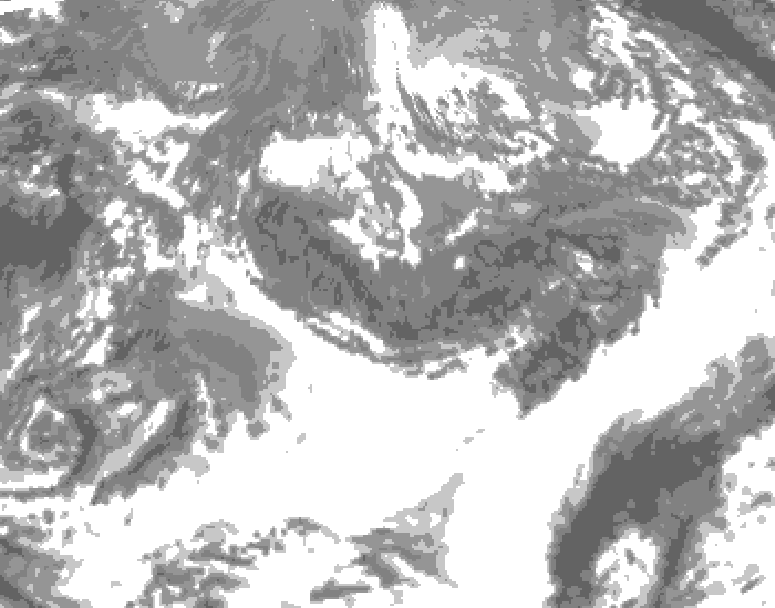 GDPS total cloud 090 hour forecast chart for Canada based on 2026/10/16 0000Z data