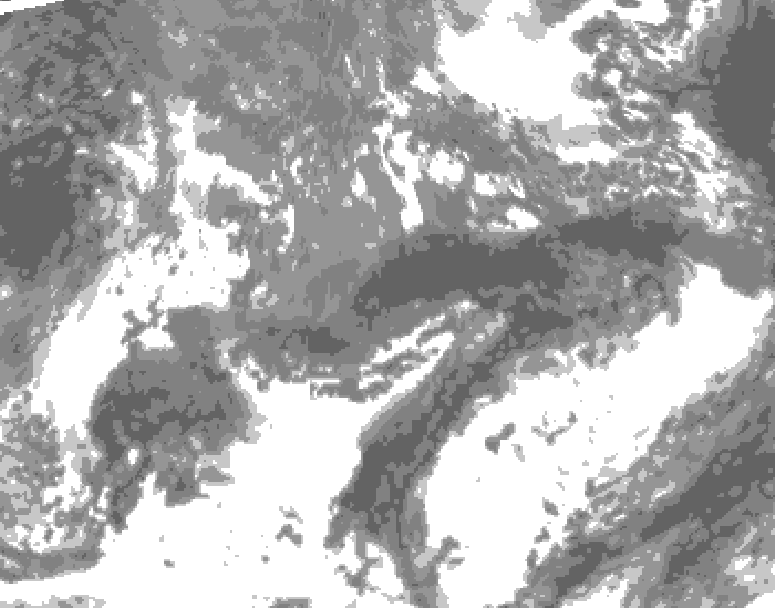 GDPS total cloud 228 hour forecast chart for Canada based on 2026/10/16 0000Z data