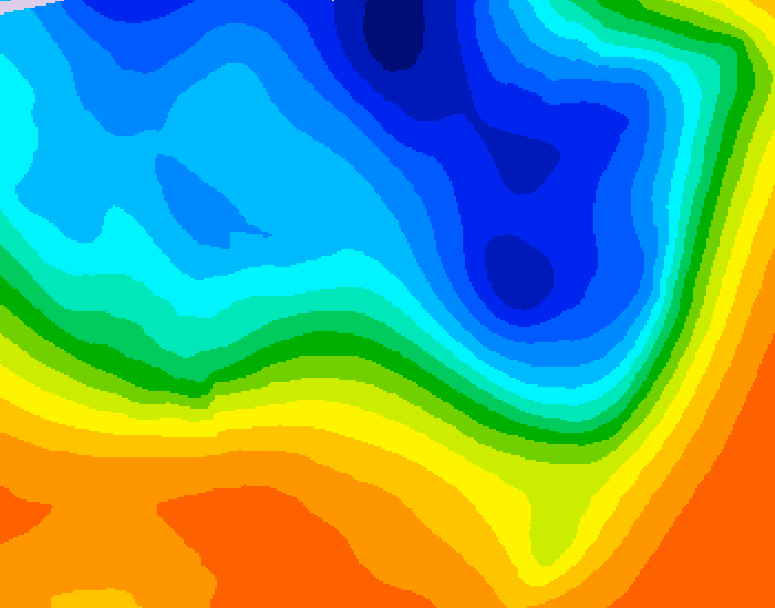 GDPS 500 millibar geopotential height 018 hour forecast chart for Canada based on 2026/10/17 0000Z data