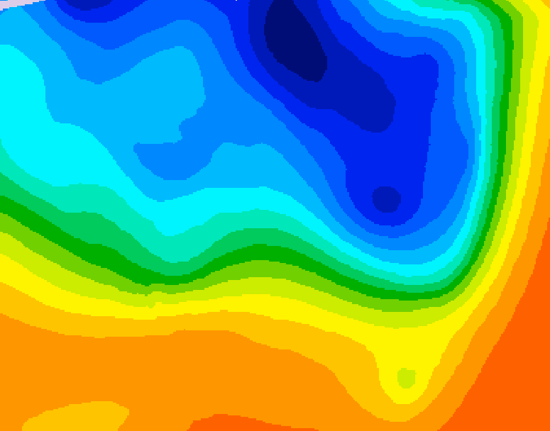 GDPS 500 millibar geopotential height 024 hour forecast chart for Canada based on 2026/10/17 0000Z data
