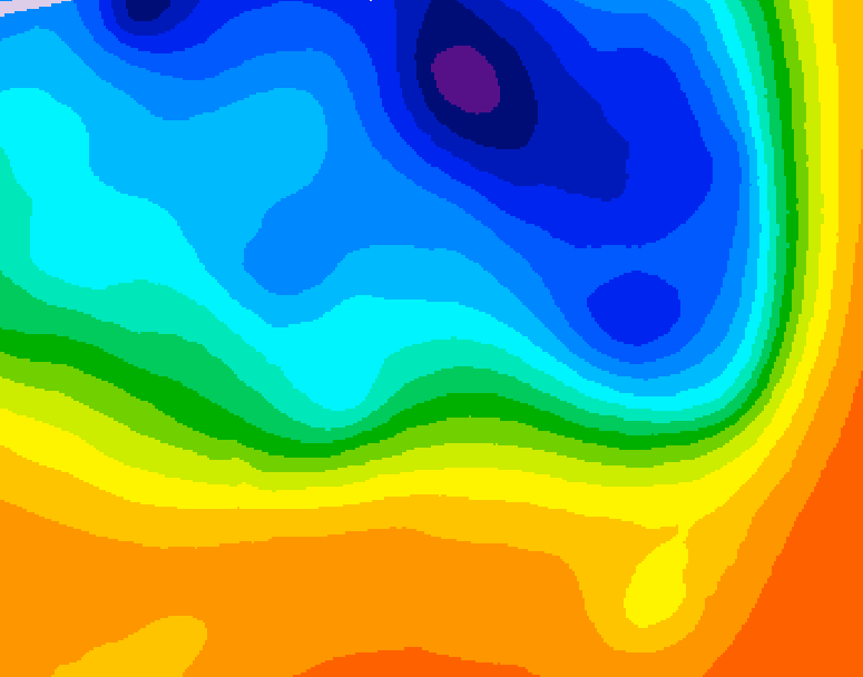 GDPS 500 millibar geopotential height 030 hour forecast chart for Canada based on 2026/10/17 0000Z data