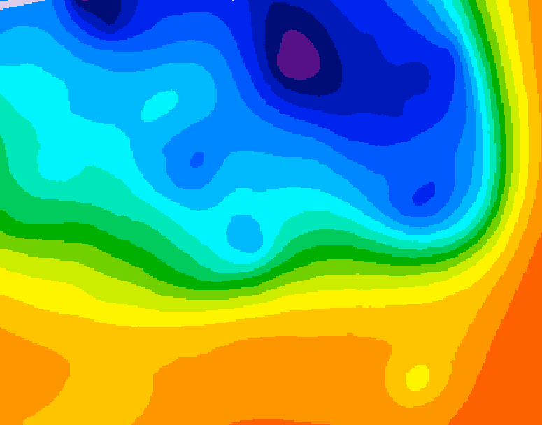GDPS 500 millibar geopotential height 036 hour forecast chart for Canada based on 2026/10/17 0000Z data