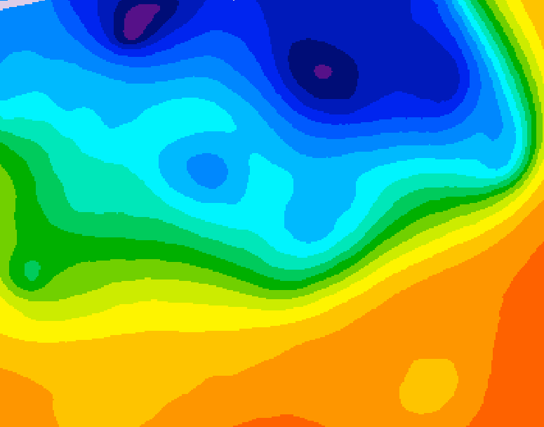 GDPS 500 millibar geopotential height 054 hour forecast chart for Canada based on 2026/10/17 0000Z data