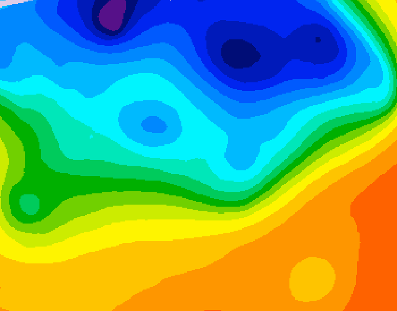 GDPS 500 millibar geopotential height 060 hour forecast chart for Canada based on 2026/10/17 0000Z data
