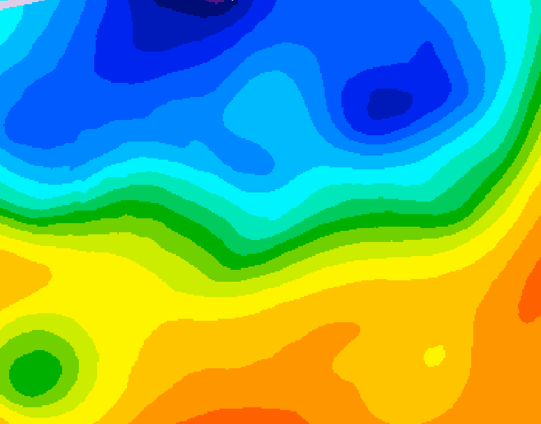 GDPS 500 millibar geopotential height 102 hour forecast chart for Canada based on 2026/10/17 0000Z data