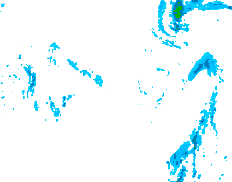 GDPS precipitation 018 hour forecast chart for Canada based on 2026/10/17 0000Z data