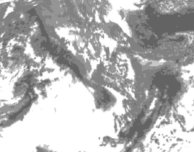 GDPS total cloud 006 hour forecast chart for Canada based on 2026/10/17 0000Z data