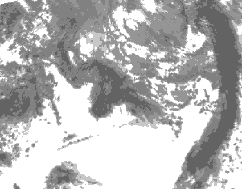 GDPS total cloud 036 hour forecast chart for Canada based on 2026/10/17 0000Z data