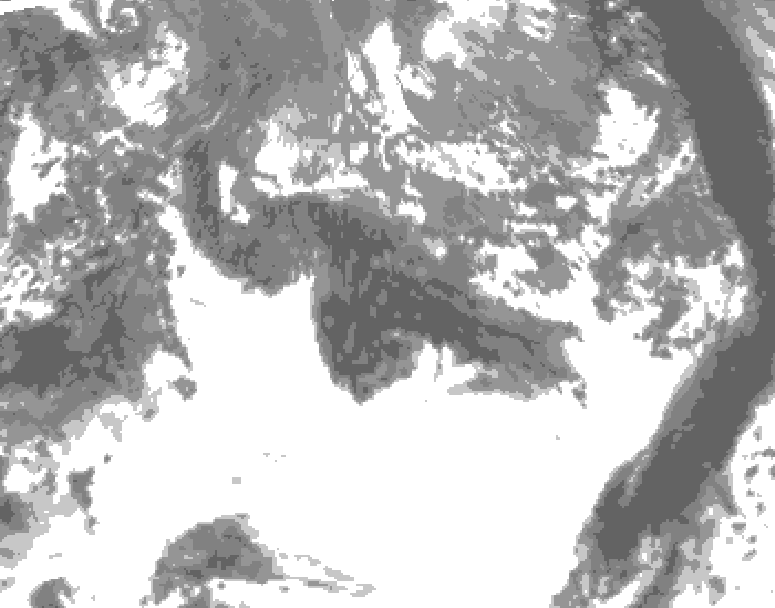 GDPS total cloud 042 hour forecast chart for Canada based on 2026/10/17 0000Z data
