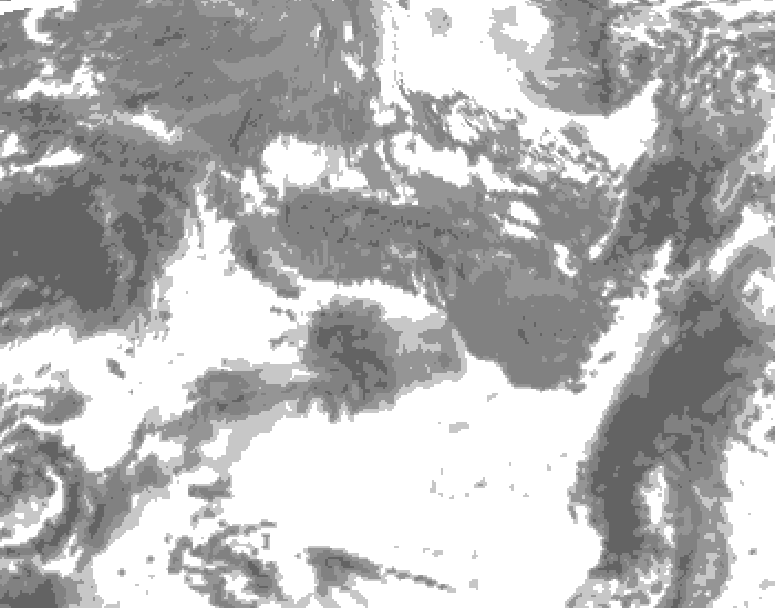 GDPS total cloud 072 hour forecast chart for Canada based on 2026/10/17 1200Z data