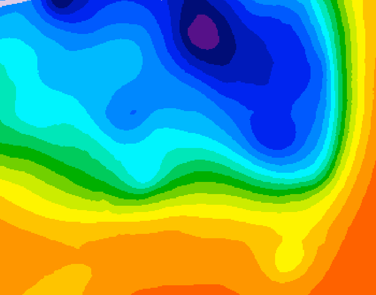 GDPS 500 millibar geopotential height 006 hour forecast chart for Canada based on 2026/10/18 0000Z data