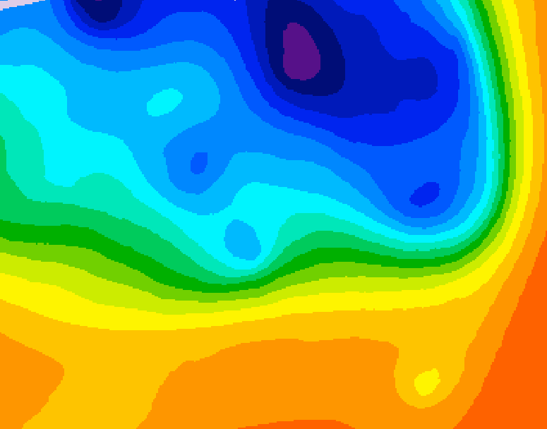 GDPS 500 millibar geopotential height 012 hour forecast chart for Canada based on 2026/10/18 0000Z data