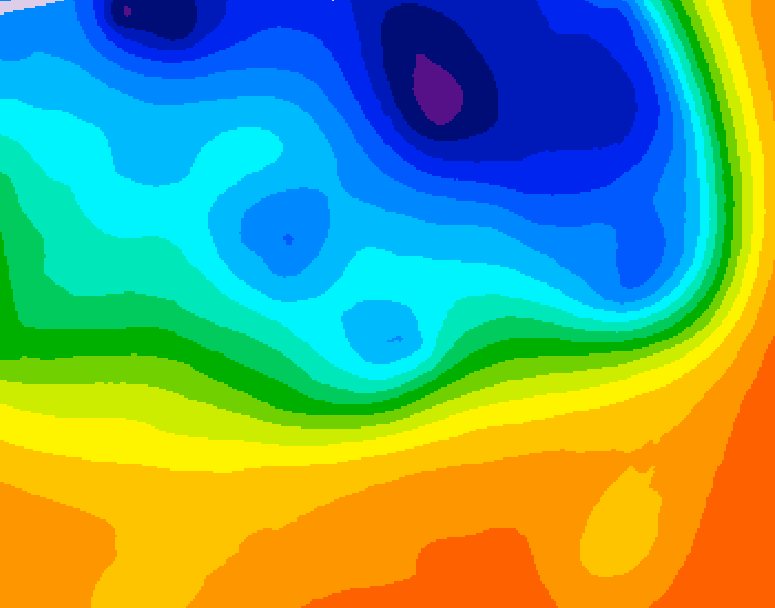 GDPS 500 millibar geopotential height 018 hour forecast chart for Canada based on 2026/10/18 0000Z data