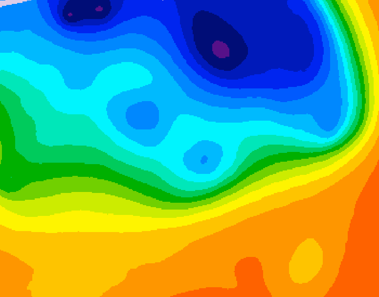 GDPS 500 millibar geopotential height 024 hour forecast chart for Canada based on 2026/10/18 0000Z data
