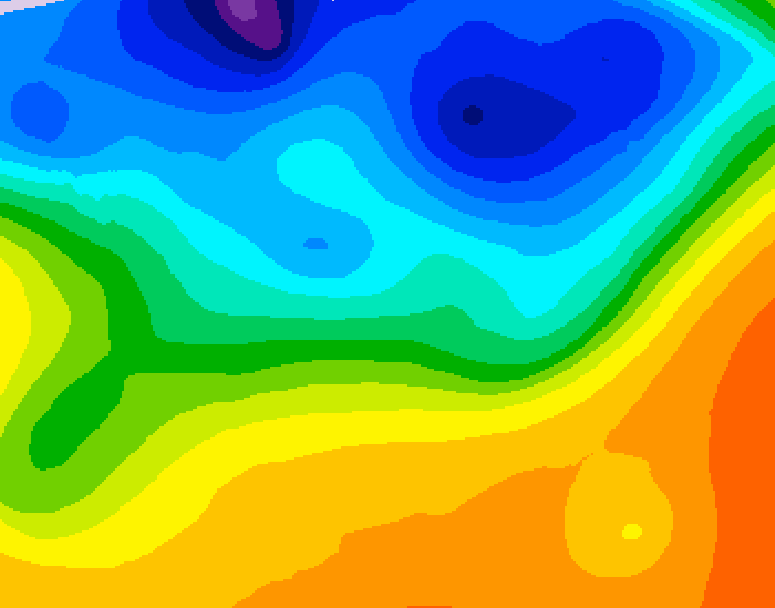 GDPS 500 millibar geopotential height 048 hour forecast chart for Canada based on 2026/10/18 0000Z data