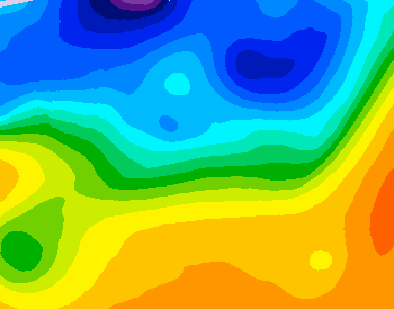 GDPS 500 millibar geopotential height 060 hour forecast chart for Canada based on 2026/10/18 0000Z data