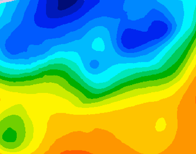 GDPS 500 millibar geopotential height 078 hour forecast chart for Canada based on 2026/10/18 0000Z data