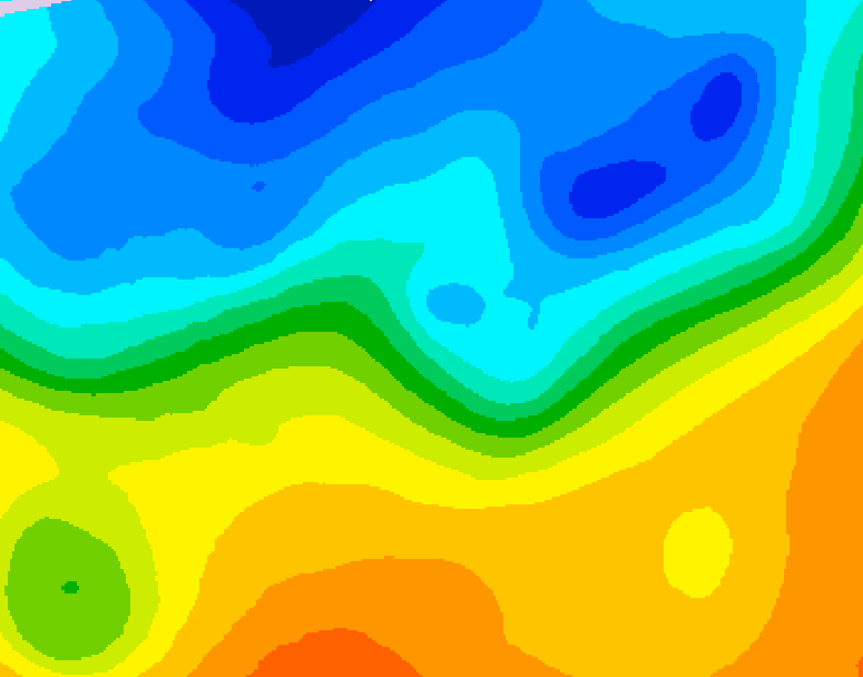 GDPS 500 millibar geopotential height 090 hour forecast chart for Canada based on 2026/10/18 0000Z data