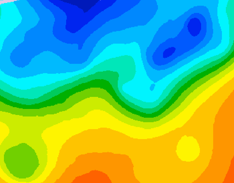 GDPS 500 millibar geopotential height 096 hour forecast chart for Canada based on 2026/10/18 0000Z data