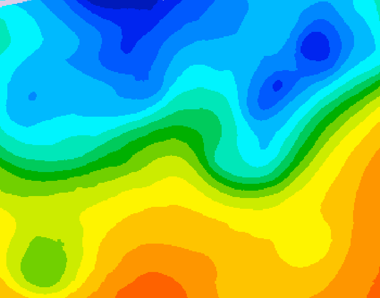 GDPS 500 millibar geopotential height 102 hour forecast chart for Canada based on 2026/10/18 0000Z data
