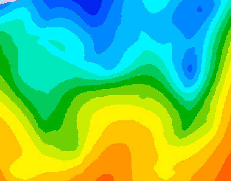 GDPS 500 millibar geopotential height 132 hour forecast chart for Canada based on 2026/10/18 0000Z data