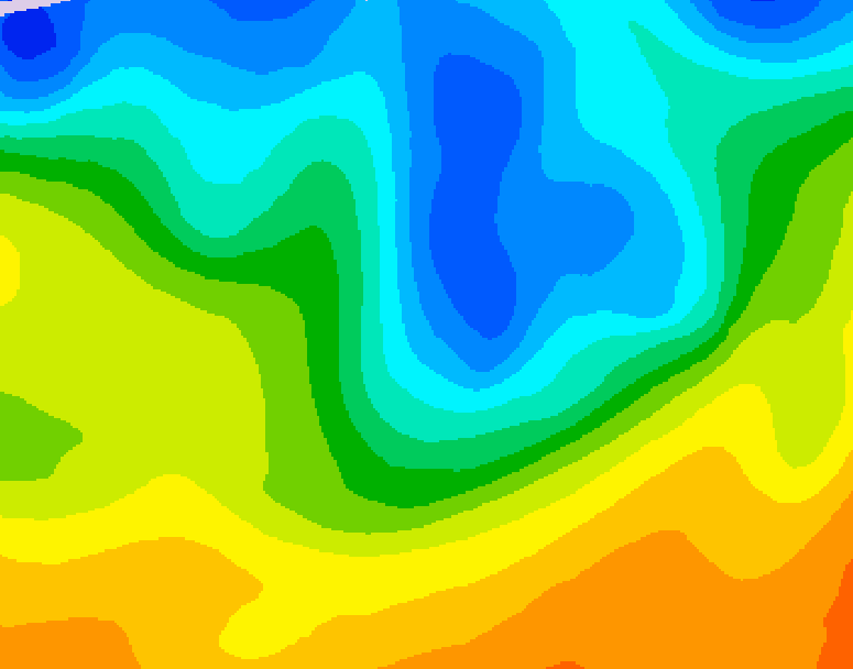 GDPS 500 millibar geopotential height 222 hour forecast chart for Canada based on 2026/10/18 0000Z data