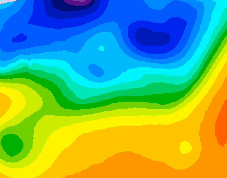 GDPS 500 millibar geopotential height 048 hour forecast chart for Canada based on 2026/10/18 1200Z data