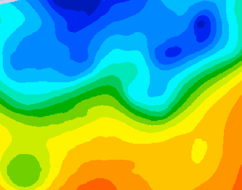 GDPS 500 millibar geopotential height 084 hour forecast chart for Canada based on 2026/10/18 1200Z data