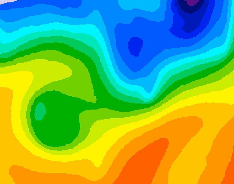 GDPS 500 millibar geopotential height 180 hour forecast chart for Canada based on 2026/10/18 1200Z data