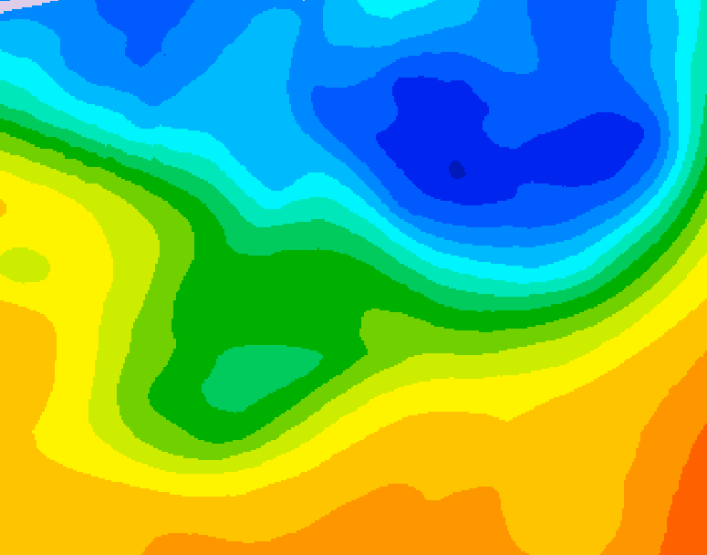 GDPS 500 millibar geopotential height 222 hour forecast chart for Canada based on 2026/10/18 1200Z data