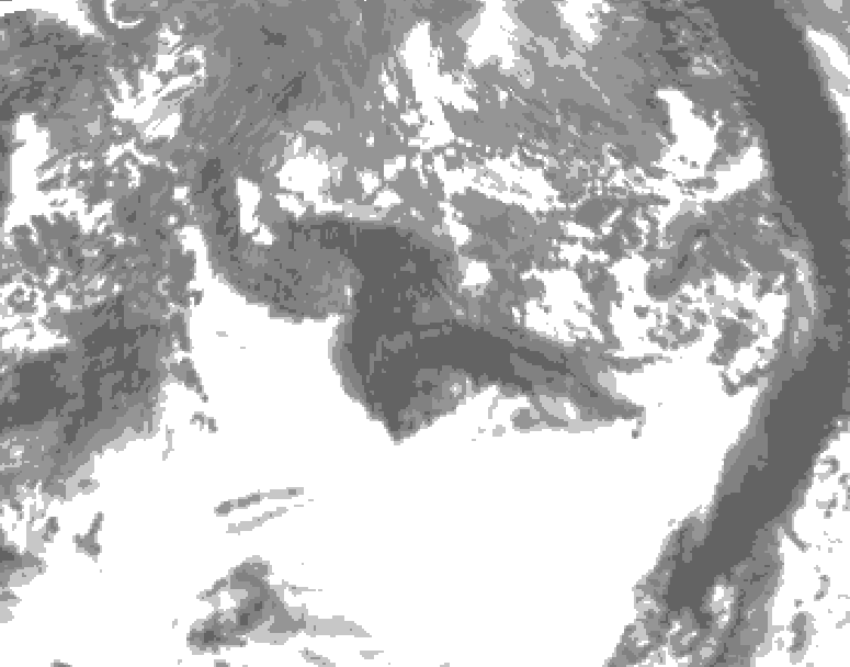 GDPS total cloud 018 hour forecast chart for Canada based on 2026/10/18 0000Z data