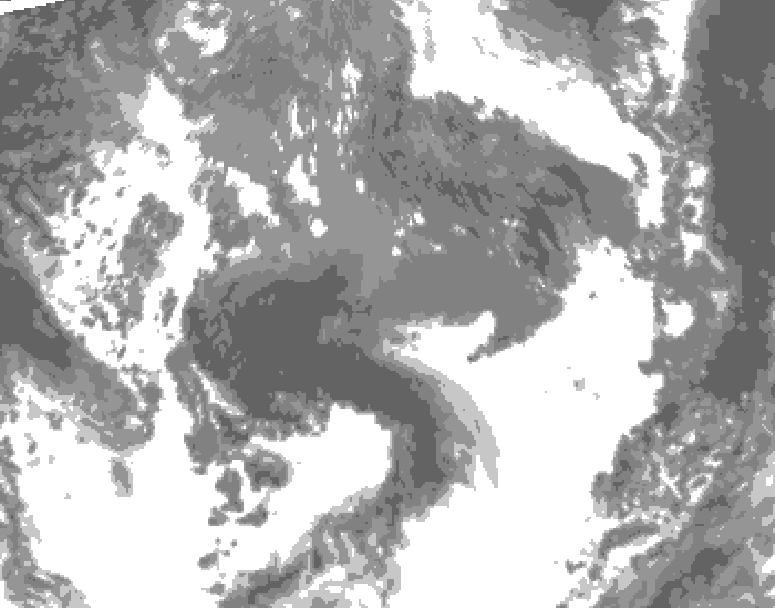 GDPS total cloud 150 hour forecast chart for Canada based on 2026/10/18 0000Z data