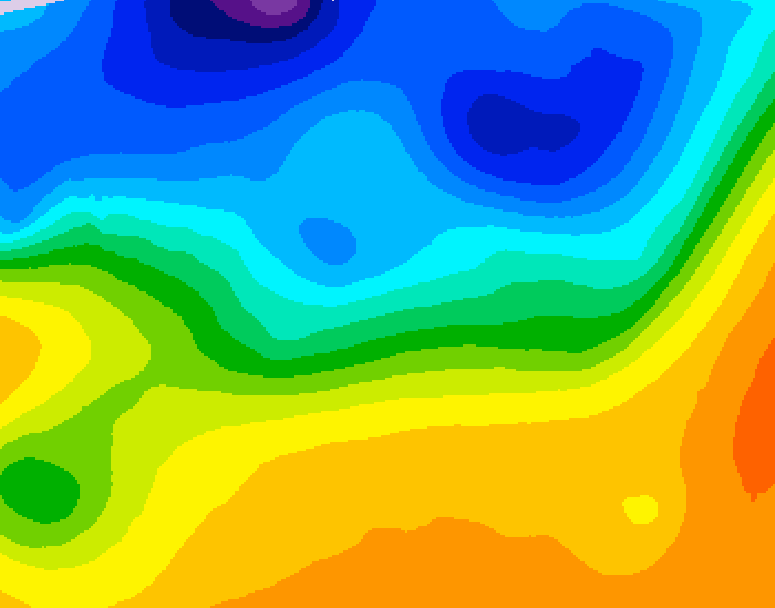 GDPS 500 millibar geopotential height 036 hour forecast chart for Canada based on 2026/10/19 0000Z data