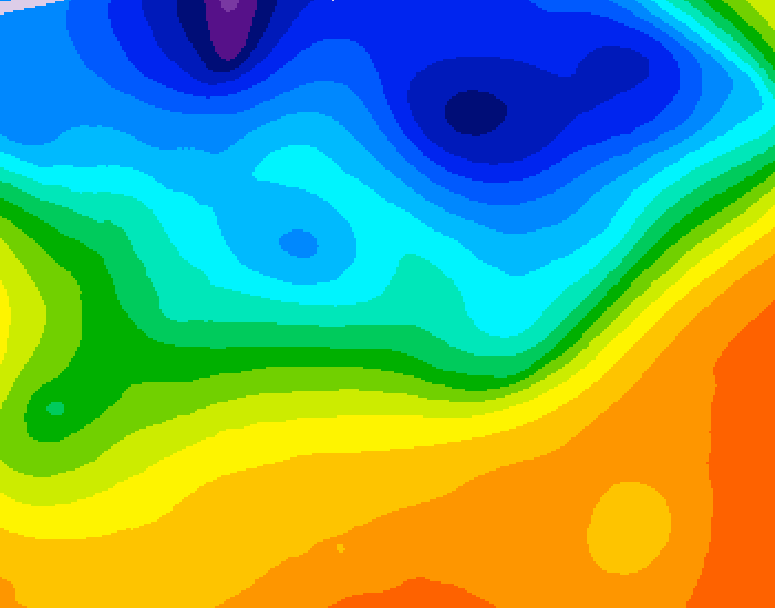 GDPS 500 millibar geopotential height 006 hour forecast chart for Canada based on 2026/10/19 1200Z data