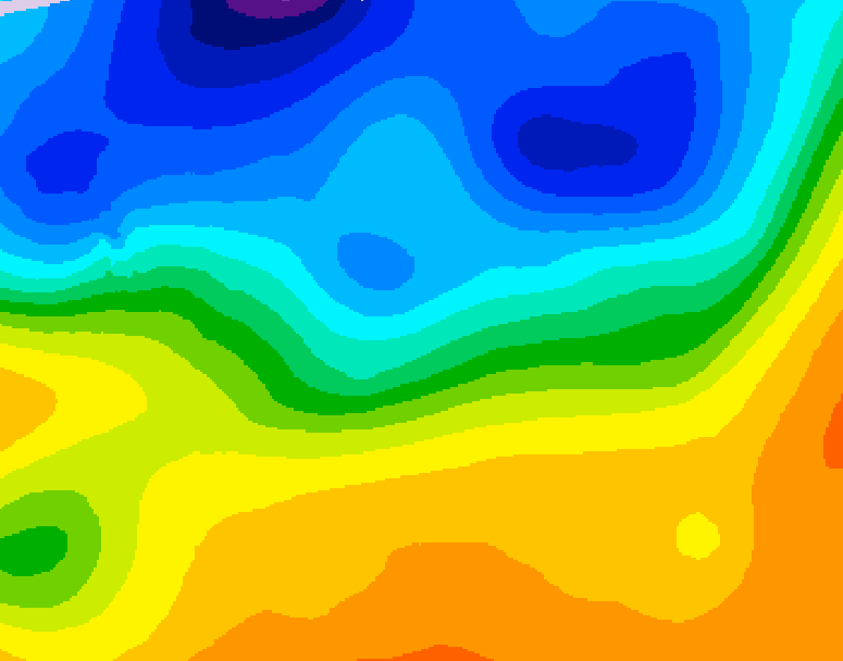 GDPS 500 millibar geopotential height 030 hour forecast chart for Canada based on 2026/10/19 1200Z data