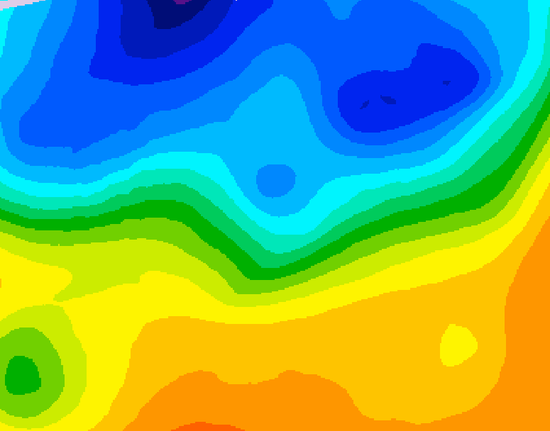 GDPS 500 millibar geopotential height 042 hour forecast chart for Canada based on 2026/10/19 1200Z data